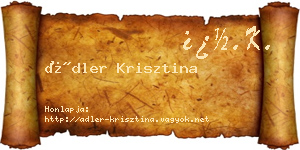 Ádler Krisztina névjegykártya